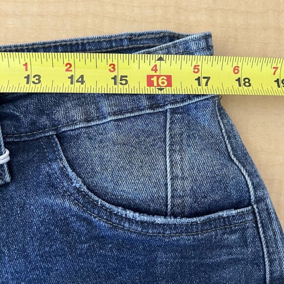 Kancan Women's Blue Cargo Denim Ankle Jeans 13/30 Flap Pockets Mid Rise Stretch - Picture 9 of 12